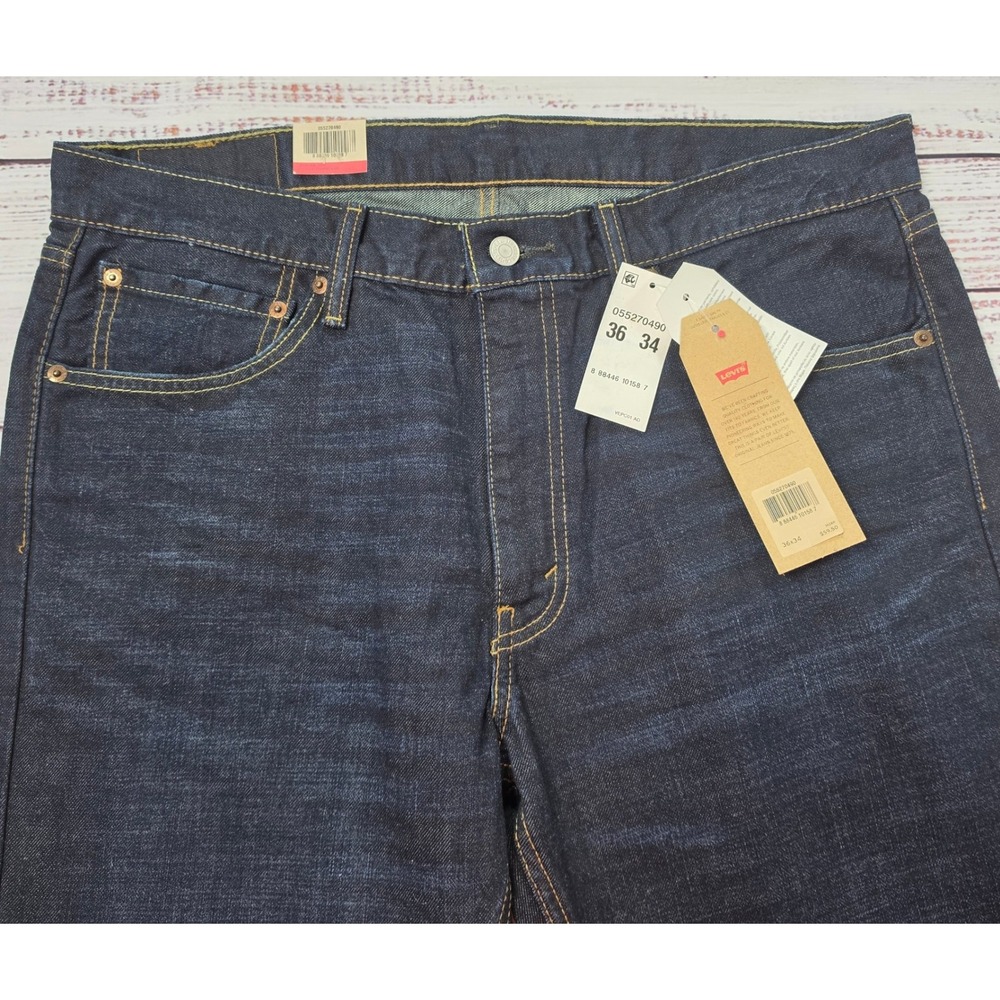 Levi's 527 Slim Bootcut Jeans Mens 36x34 Dark Blue NWT‎ Low Rise Denim